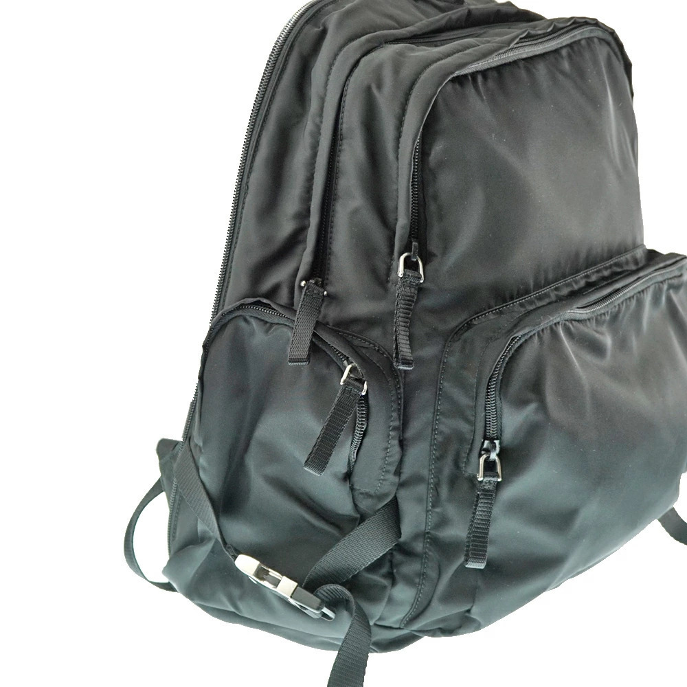 PRADA Backpack Rucksack Daypack Black Pocono Multiple Storage Sporty Bag - Picture 2 of 11